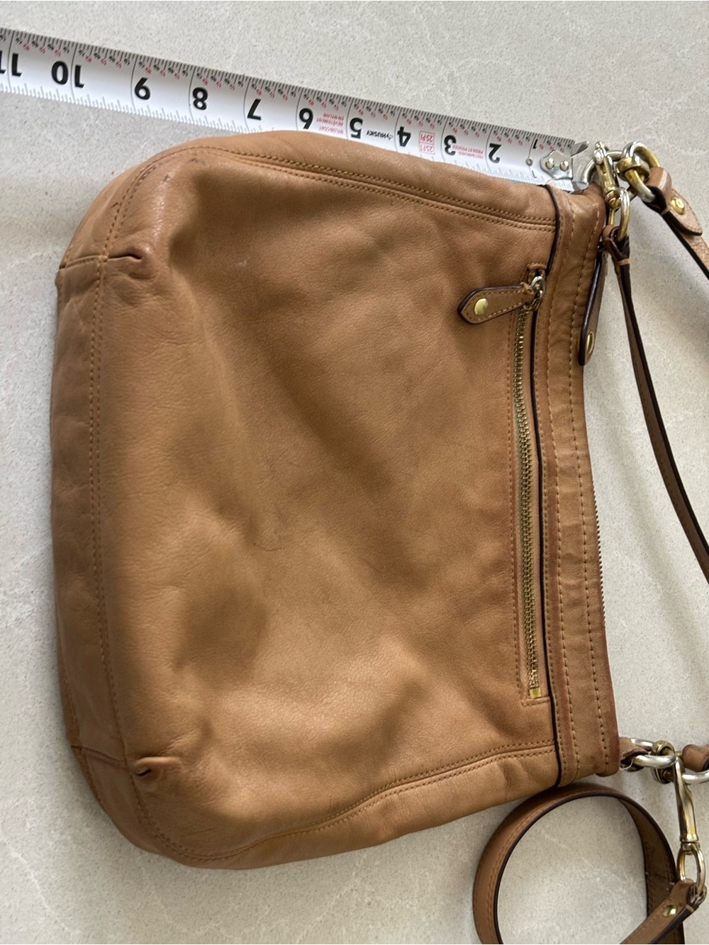 Coach Tan Leather Hobo Bag Classic Everyday Shoulder Bag - Picture 12 of 16